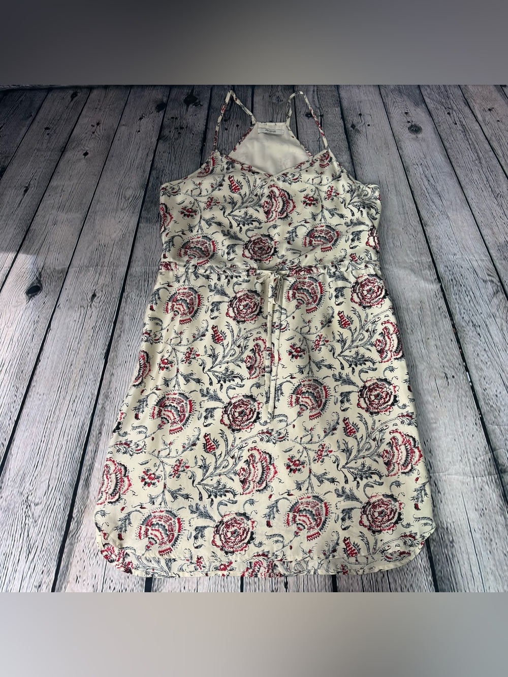 Madewell Silk Floral Accent Cream Daybreak Turkish Garden Mini Slip Dress XS